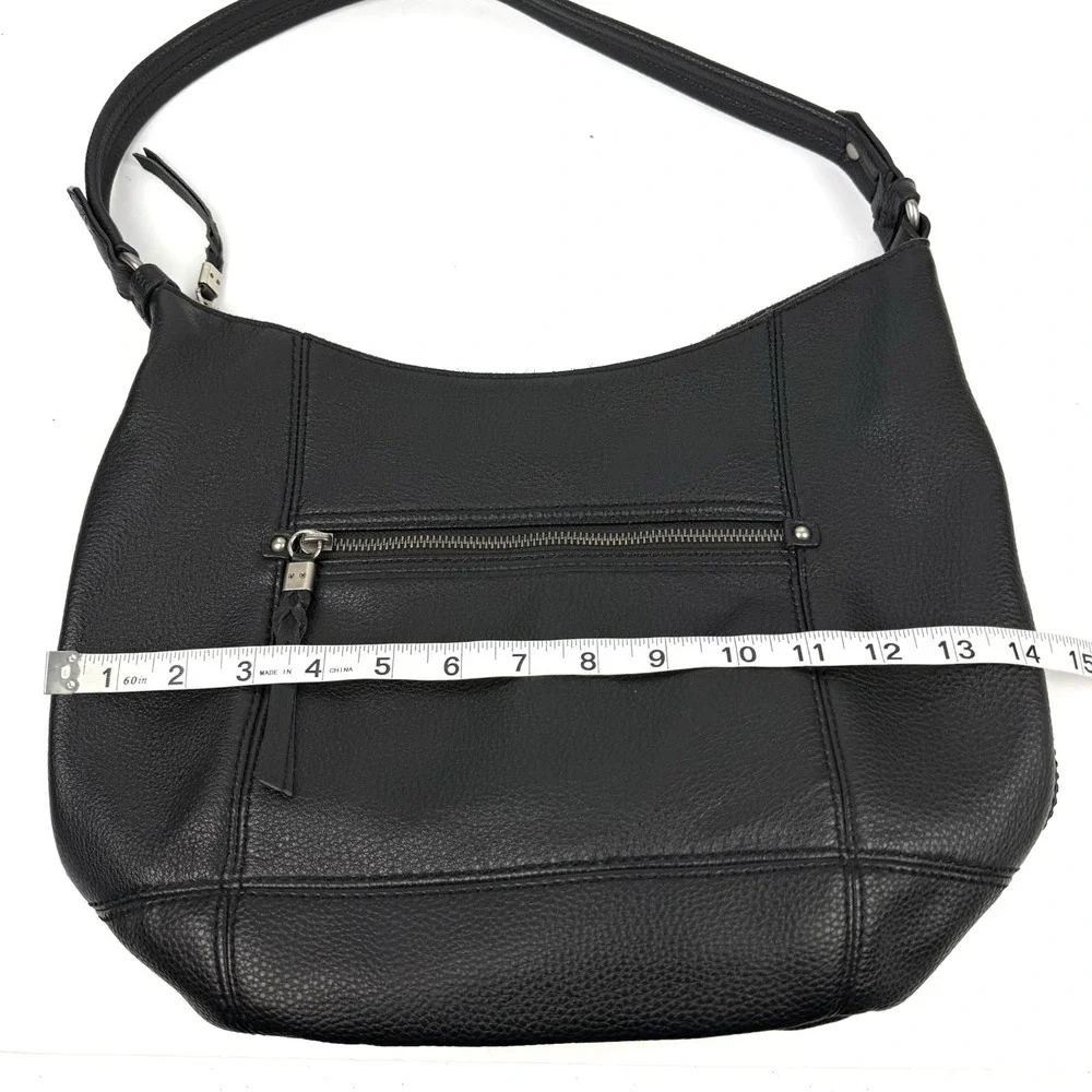 The Sak Sequoia Hobo Handbag Black Soft Leather Slouchy Handbag NO Charm